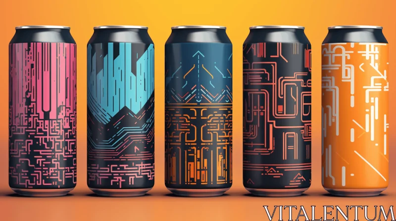 Captivating Cyborg Fashion: Futuristic Beer Can Artwork AI Image
