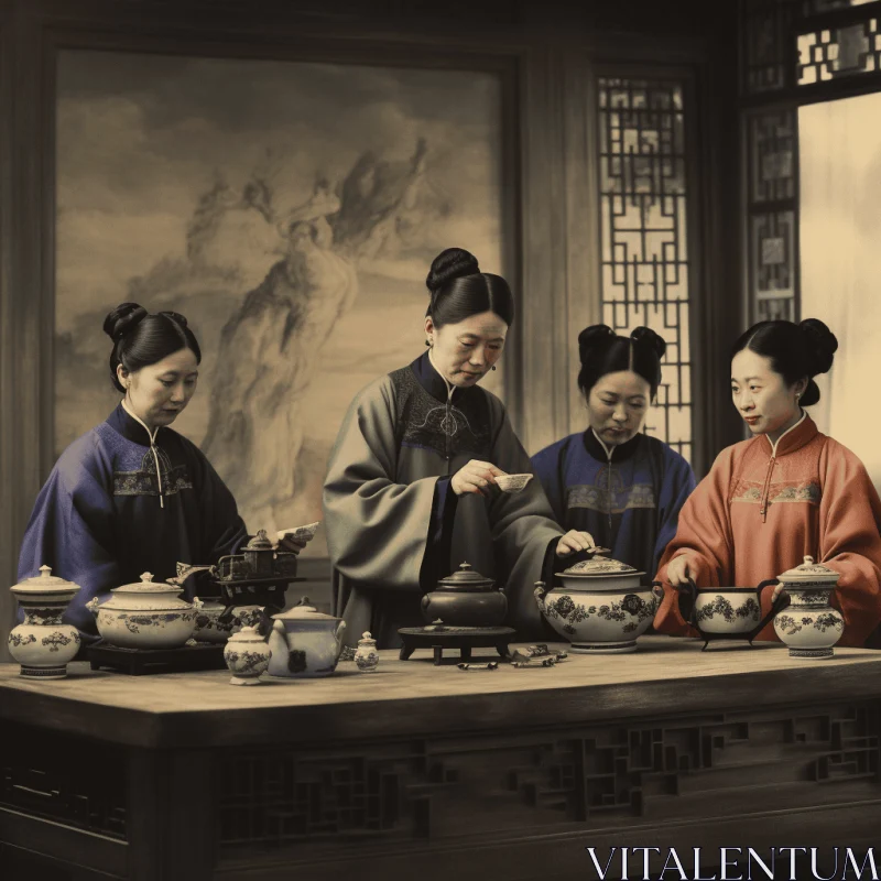 Exquisite Tea Ceremony: A Meticulous Photorealistic Tribute AI Image