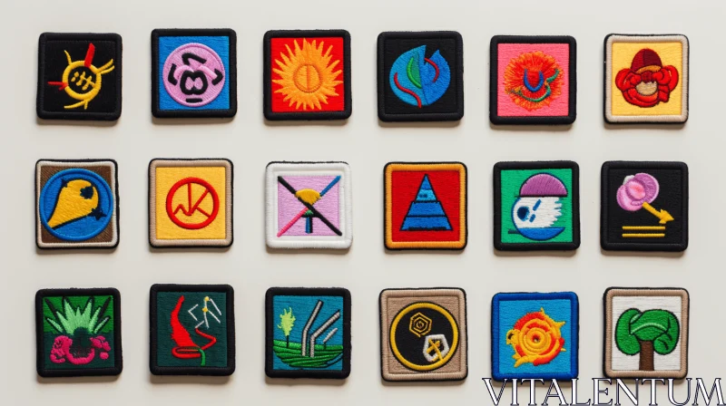 Embroidered Badges and Patch Sets | Hypermodernism and Precisionist Art AI Image