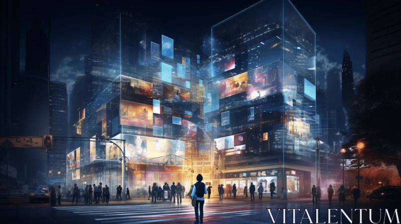 Captivating Futuristic Cityscape at Night | Urban Art AI Image