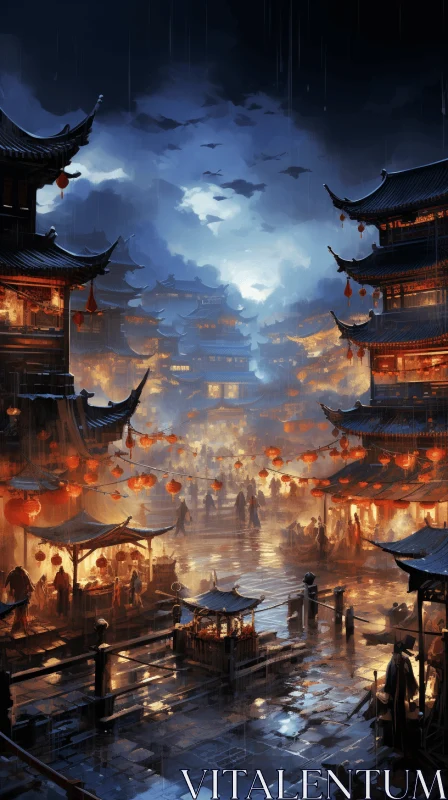 Enchanting Ancient Chinese City | Dreamlike Oriental Art AI Image