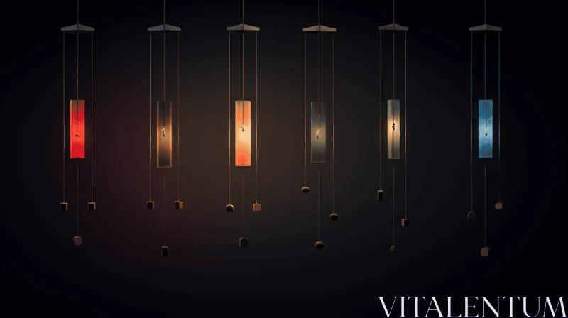 Captivating Pendants: A Mesmerizing Display of Light and Motion AI Image