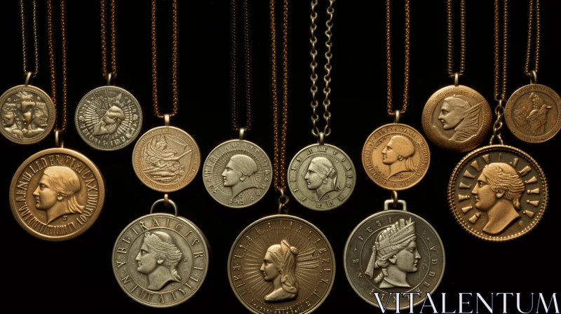 Exquisite Coin Pendants Collection | Luxurious Wall Hangings AI Image