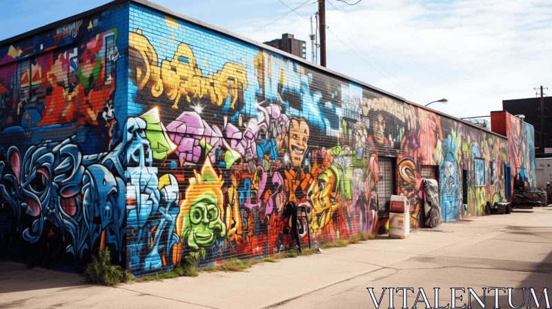 Colorful Graffiti Alleyway: Exploring Hip-Hop Culture AI Image