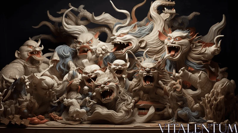 Mesmerizing Display of Monsters and Demons | Abstract Artwork AI Image