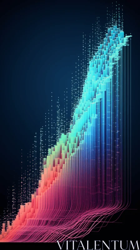 AI ART Abstract Computer Interface Design with Colorful Lines and Digital Gradient Blends