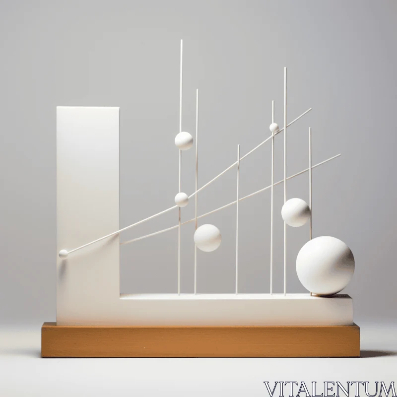 White Sculpture with Kinetic Lines and Curves - Abstract Art AI Image