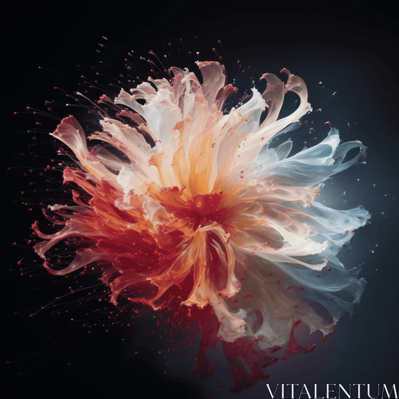 Abstract Flower Floating into Space: Hypnotic Art Creation AI Image