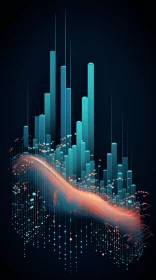 Captivating Digital Data Visualization on Dark Background