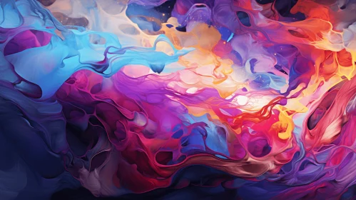 Colorful Smoke Artwork: Abstract Illustrations in Psychedelic Landscape