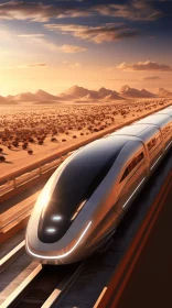 Futuristic Train in the Desert: Photorealistic Details and Dynamic Energy