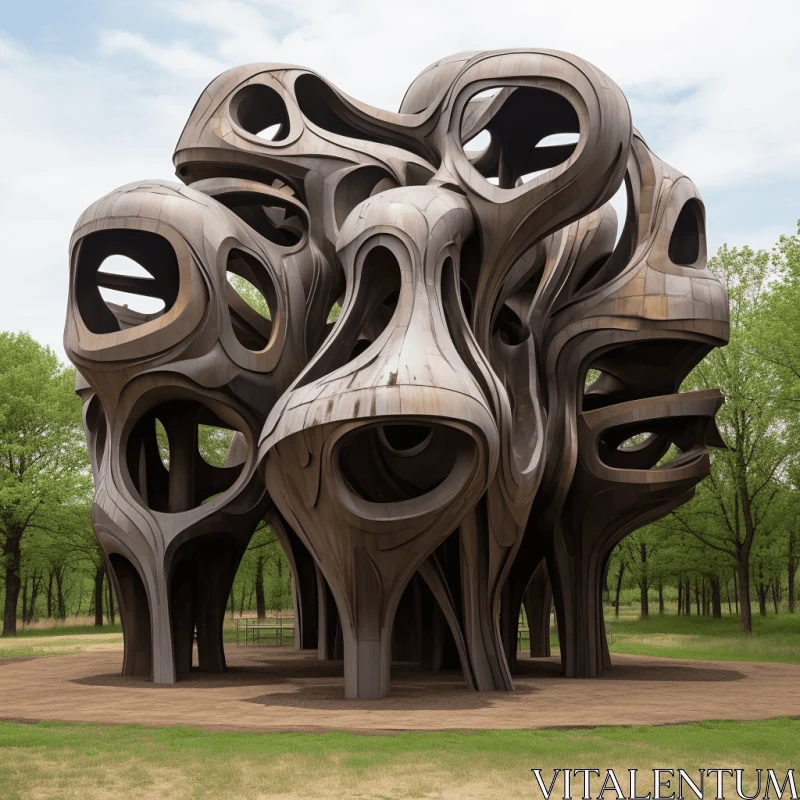 Captivating Sculpture: Organic Architecture and Hyper-Detailed Rendering AI Image