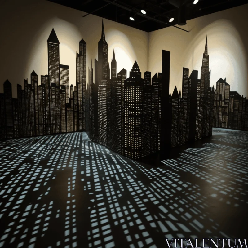 Captivating Cityscape Artwork: The Lights and Shadows of Urban Life AI Image