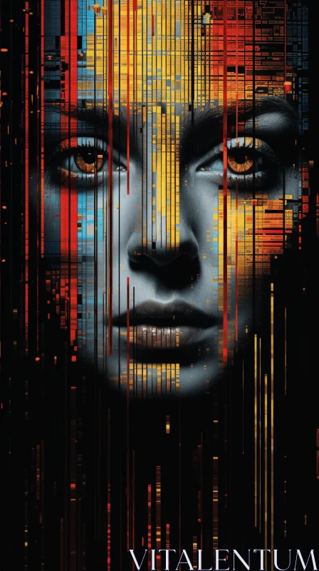 Captivating Pixel Art Poster with Dramatic Colors and Futuristic Glam AI Image