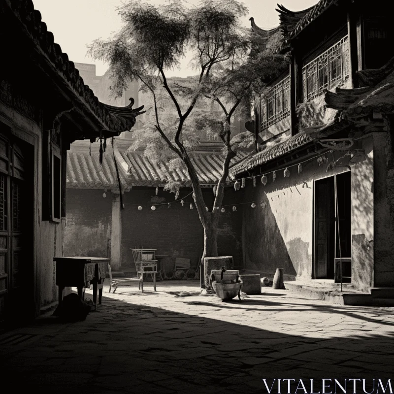 Captivating Sunsetting at an Ancient Chinese Palace AI Image