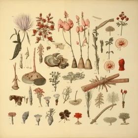 Captivating Illustration of Assorted Plants and Trees | Vintage Marine Life