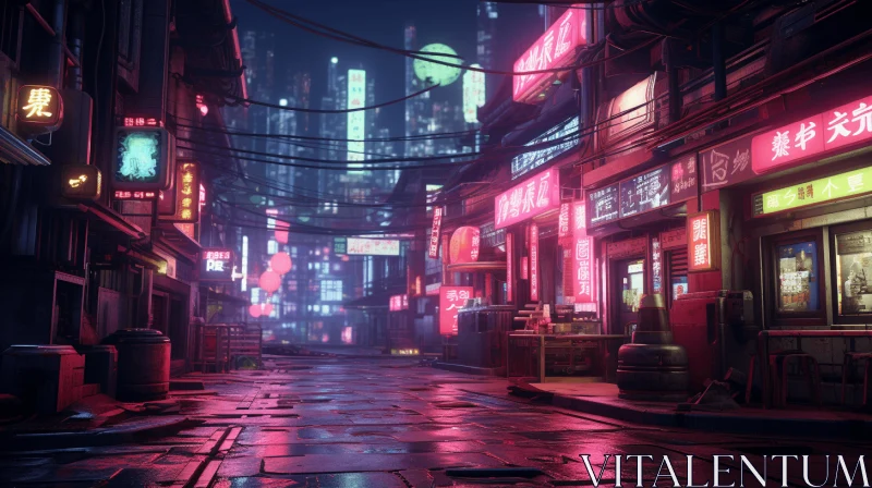 Captivating Urban Scene with Neon Lights | Cyberpunk Aesthetics AI Image