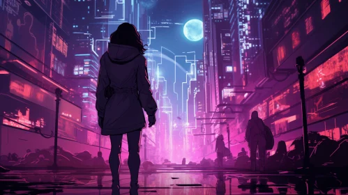 Mesmerizing Urban Cityscape with Neon Lights | Cryptopunk Aesthetic