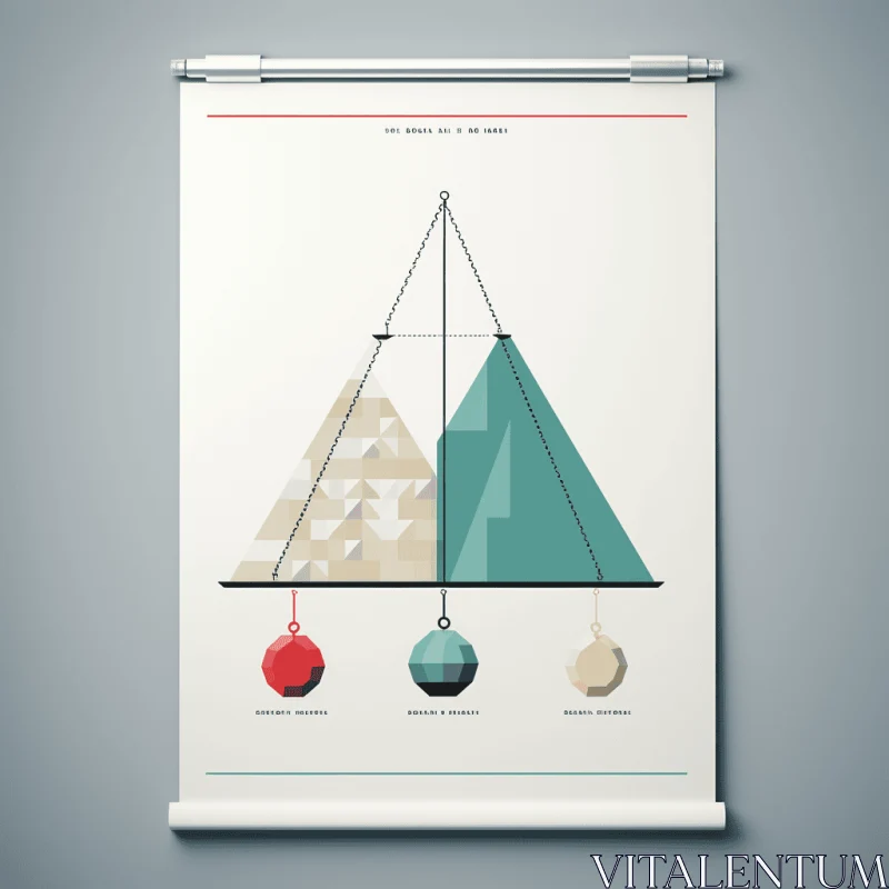 AI ART Captivating Poster Illustration of Mountains, Balls, and Trees | Xmaspunk Design