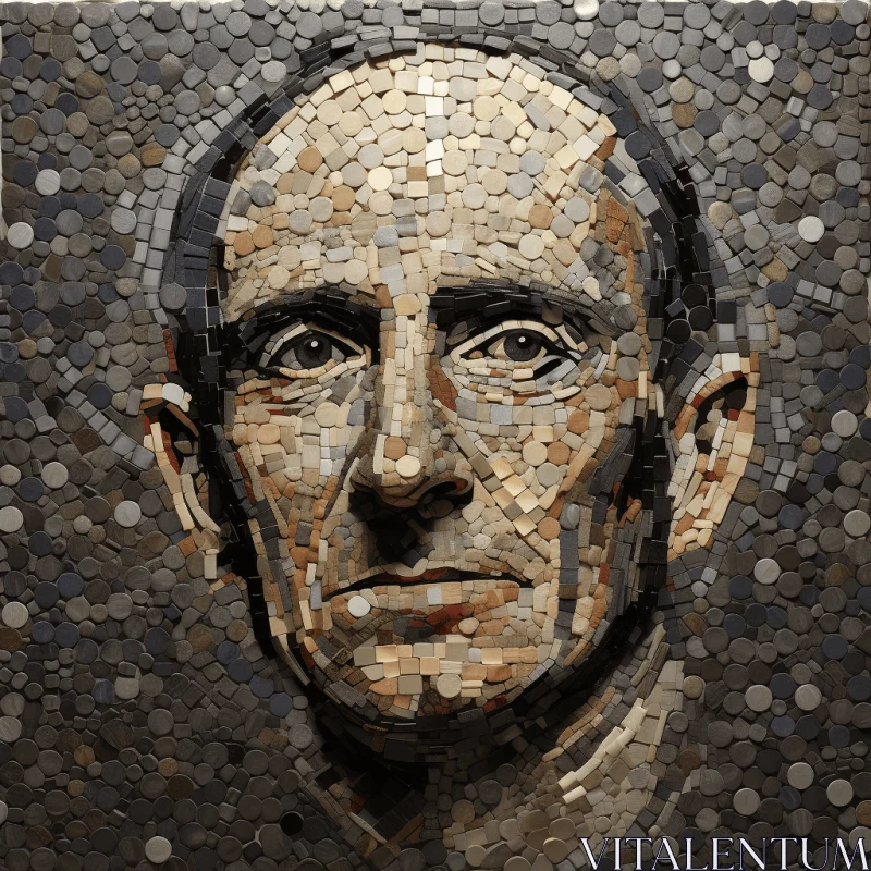 Unique Coin Mosaic Artwork - Captivating Face Made from Coins AI Image