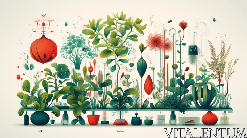Captivating Plant-Filled Illustrations by Shane Hampton | Technology-Based Art AI Image