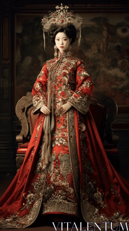 Majestic Xiaoguodian: A Photorealistic Rendering by a Chinese Empress Queen AI Image