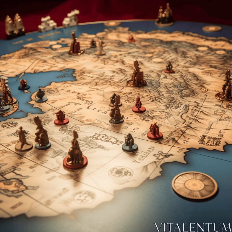 Game of Thrones Map with Chess Game | Captivating Artwork AI Image