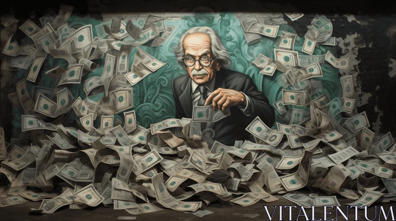 Captivating Painting of a Man with Money | Generative Art AI Image