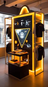 Futuristic Illuminated Clothing Display | Black and Amber | Technological Marvels