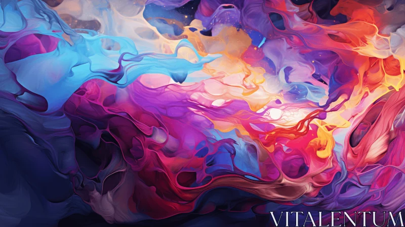 Colorful Smoke Artwork: Abstract Illustrations in Psychedelic Landscape AI Image