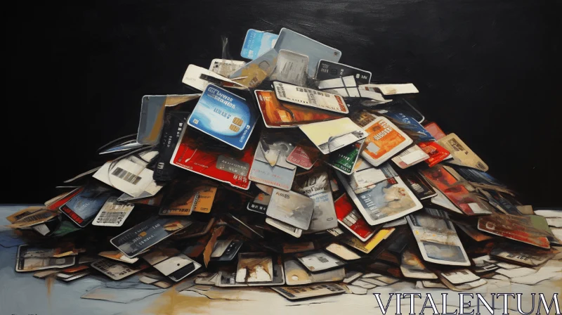 Captivating Painting of Credit Cards | Realistic Artwork AI Image