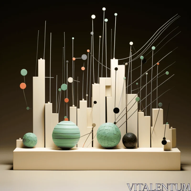 Captivating Sculpture of Planets and Objects | Dynamic Cityscapes AI Image
