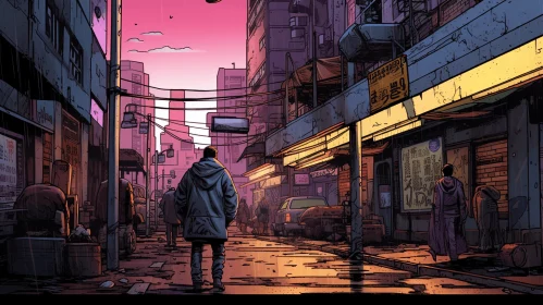Captivating Urban Street Art Inspired by Cyberpunk Manga
