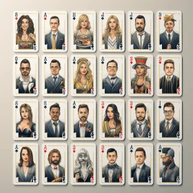 Famous Faces Playing Cards | Realistic and Stylized Portraits