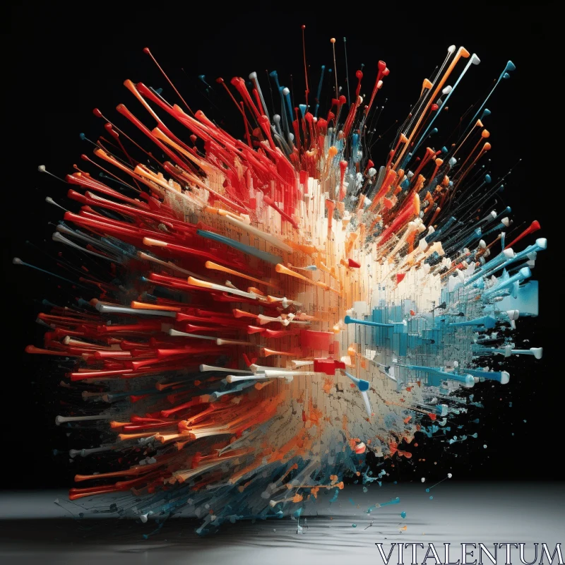 Captivating 3D Explosion Artwork | Hybrid Media Works AI Image