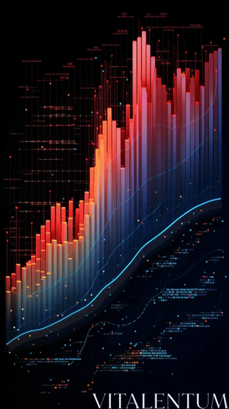 Colorful Infographic: Economic Data Graph with Luminous Compositions AI Image