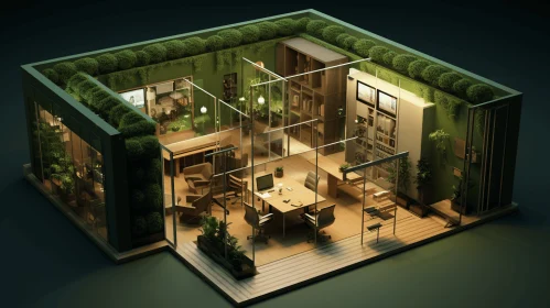 Captivating Office Design: A 3D Render Inspired by Camera Obscura