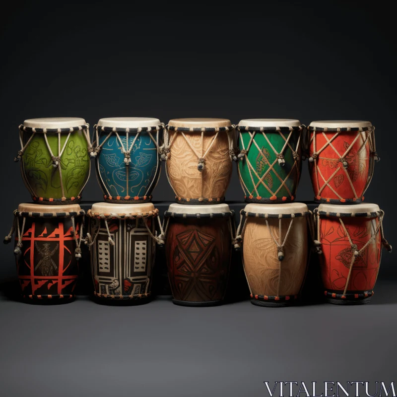 Captivating Handcrafted Drum Art | Toyism Style AI Image