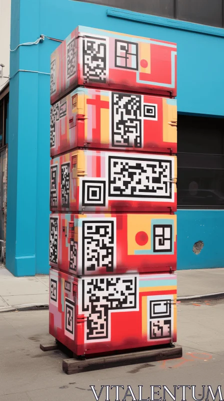 Colorful QR Code Sculpture - Ultra-Detailed and Modular Design AI Image