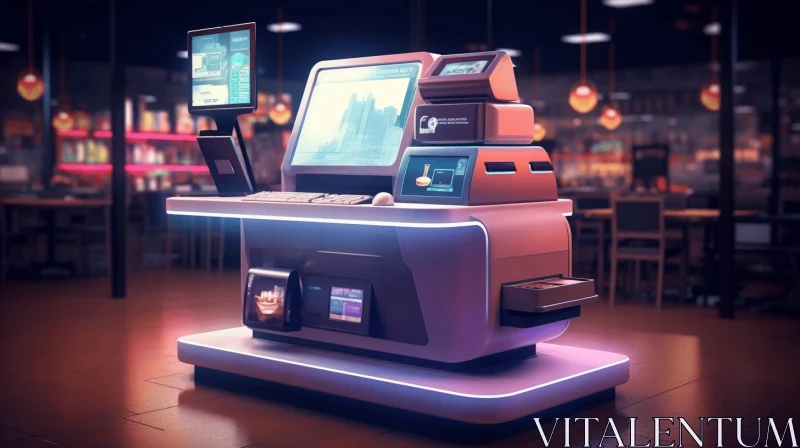 Futuristic Arcade-Style Cash Register | Captivating Concept Art AI Image