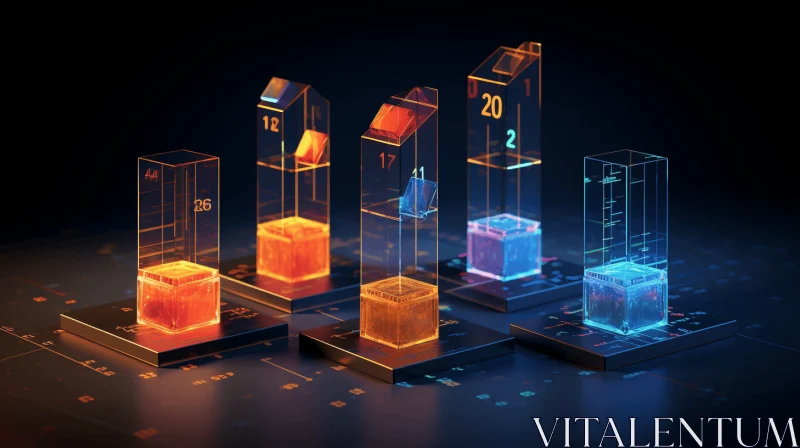 Tech Product Stacking Concept with Futuristic Glass Blocks | Abstract Art AI Image