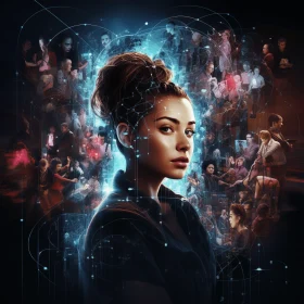 Intriguing Science Fiction Movie Poster with Delicate Impressionism