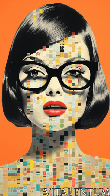 Bold and Fragmented Pop Art: Art of a Woman and Her Eyes AI Image