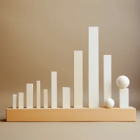 Minimalistic Wooden Sculpture: Graphic Concept Background