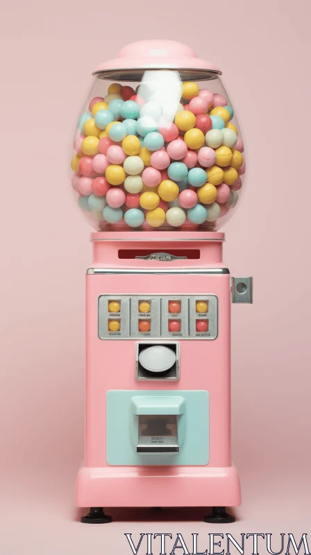 Candy Shop Machine with Candy - Pastel Punk Style - 3D Render AI Image