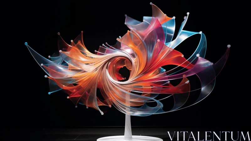 Captivating Art Sculpture with Swirling Forms - Graceful Movements AI Image