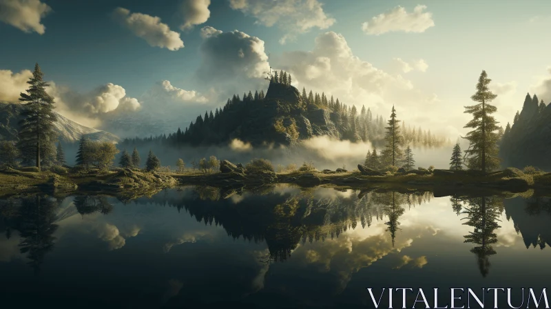 Enchanting 3D Forest Wallpaper | Atmospheric Landscapes AI Image