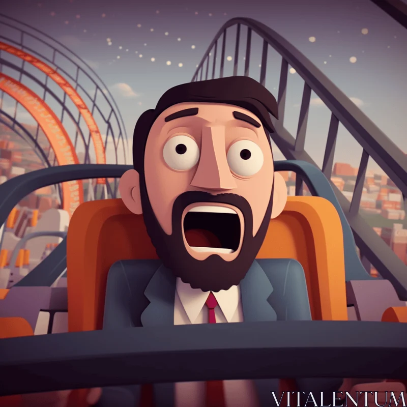 AI ART Thrilling Cartoon Roller Coaster Ride | Raw Emotions | Satirical Caricature