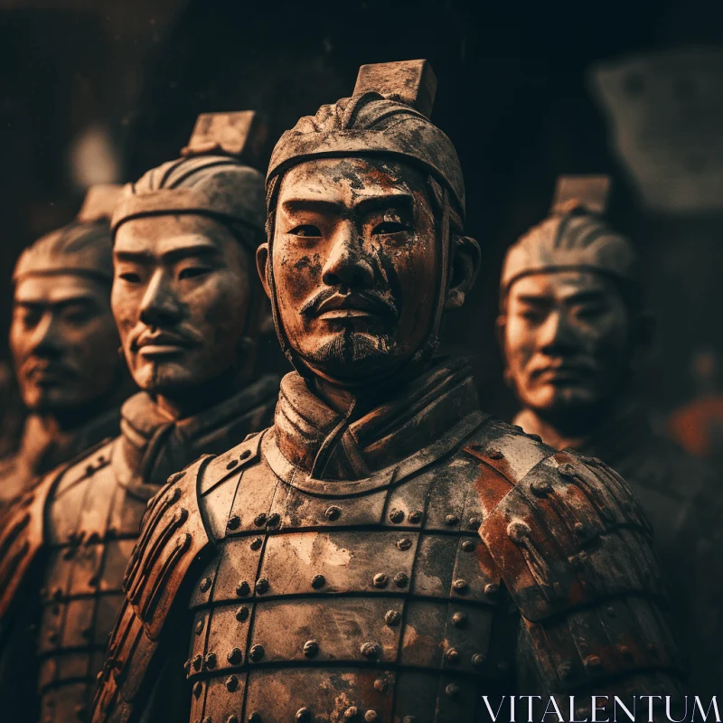 Tibetan Warriors: Epic Portraiture Sculpture AI Image