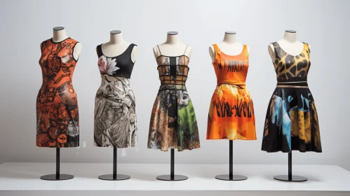 Captivating Printed Dresses on Lifelike Mannequins | Hyper-Realistic Still Life
